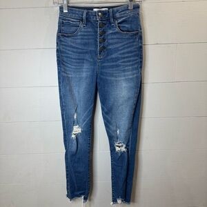 Abercrombie & Fitch | High Rise Super Skinny Ankle Distressed Jeans Size 26